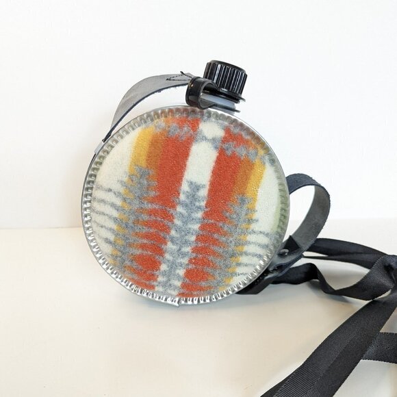 Gorpcore Wool Rug Metal Water Canteen Rustic Reversible Double Side Hiking Camp - Picture 3 of 6